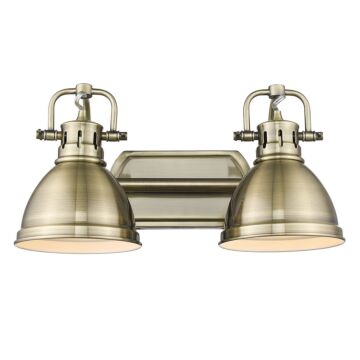 Duncan AB Two Light Bath Vanity in Aged Brass by Golden