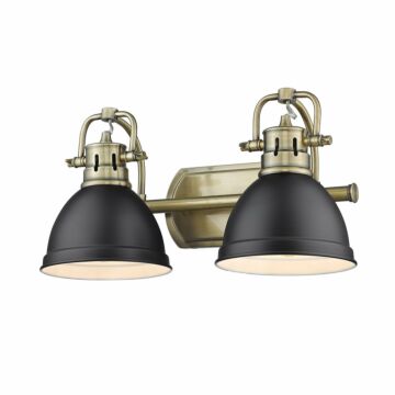 Duncan AB Two Light Bath Vanity in Aged Brass by Golden