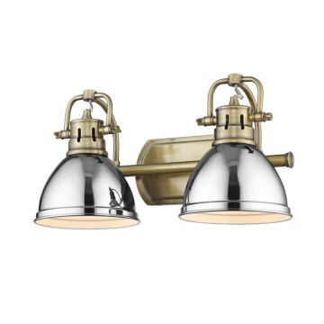 Duncan AB Two Light Bath Vanity in Aged Brass by Golden