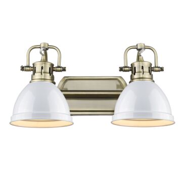 Duncan AB Two Light Bath Vanity in Aged Brass by Golden