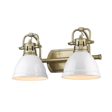 Duncan AB Two Light Bath Vanity in Aged Brass by Golden