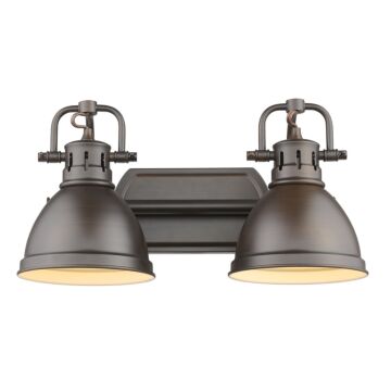 Duncan RBZ Two Light Bath Vanity in Rubbed Bronze by Golden