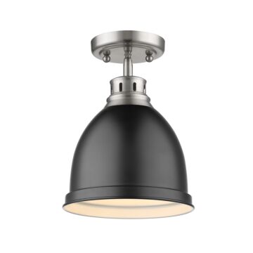 Duncan PW One Light Flush Mount in Pewter by Golden