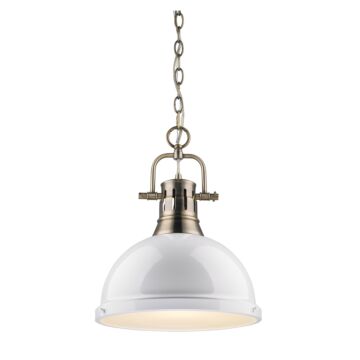 Duncan AB One Light Pendant in Aged Brass by Golden