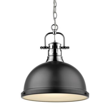 Duncan CH One Light Pendant in Chrome by Golden