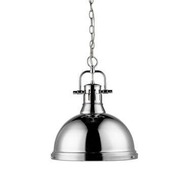 Duncan CH One Light Pendant in Chrome by Golden