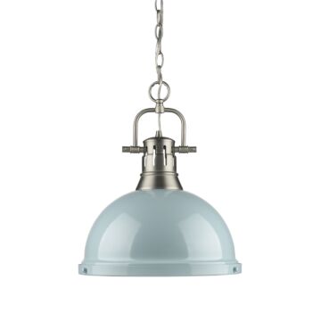 Duncan PW One Light Pendant in Pewter by Golden