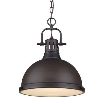 Duncan RBZ One Light Pendant in Rubbed Bronze by Golden