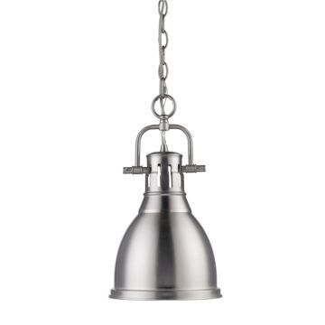 Duncan PW One Light Pendant in Pewter by Golden