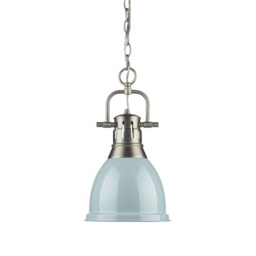 Duncan PW One Light Pendant in Pewter by Golden