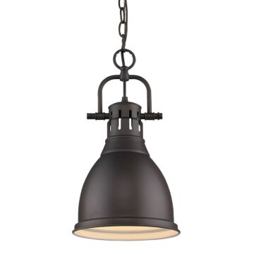 Duncan RBZ One Light Pendant in Rubbed Bronze by Golden