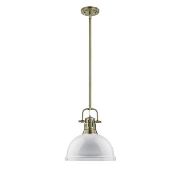 Duncan AB One Light Pendant in Aged Brass by Golden