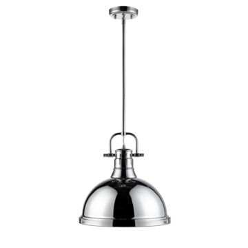 Duncan CH One Light Pendant in Chrome by Golden