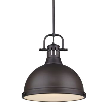 Duncan RBZ One Light Pendant in Rubbed Bronze by Golden