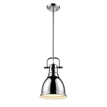 Duncan CH One Light Pendant in Chrome by Golden