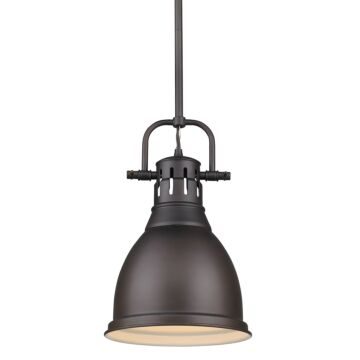 Duncan RBZ One Light Pendant in Rubbed Bronze by Golden