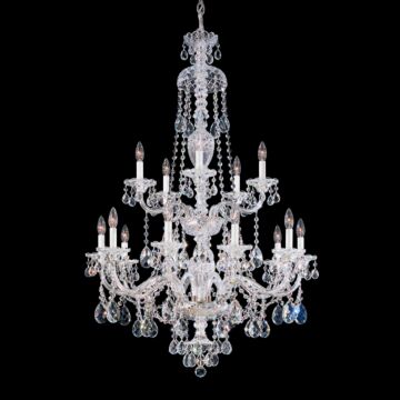 Sterling 15 Light Chandelier in Silver by Schonbek