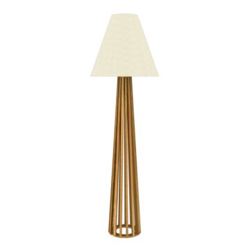Slatted 1-Light Floor Lamp in Louro Freijo