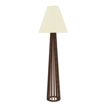 Slatted 1-Light Floor Lamp in American Walnut