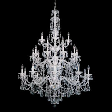 Sterling 25 Light Chandelier in Silver by Schonbek
