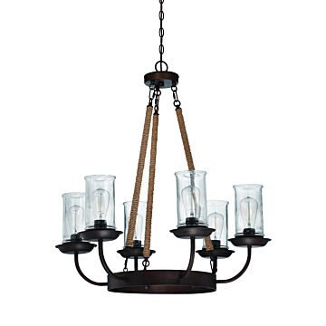Thornton Six Light Chandelier in Aged Bronze Brushed by Craftmade