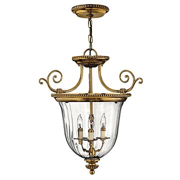 Hinkley Cambridge 3-Light Pendant In Burnished Brass