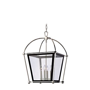 Hollis Four Light Pendant in Polished Nickel by Hudson Valley