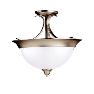 Dover Three Light Semi Flush Mount in Brushed Nickel by Kichler