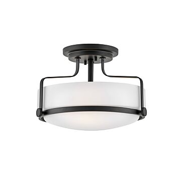 Hinkley Harper 3-Light Semi-Flush Ceiling Light In Black