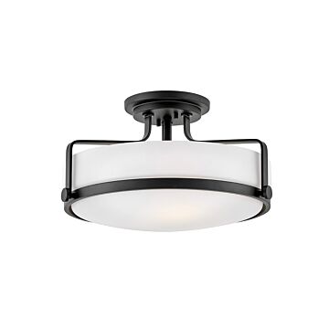 Hinkley Harper 3-Light Semi-Flush Ceiling Light In Black