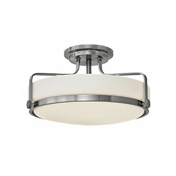 Hinkley Harper 3-Light Semi-Flush Ceiling Light In Brushed Nickel