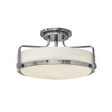 Hinkley Harper 3-Light Semi-Flush Ceiling Light In Chrome