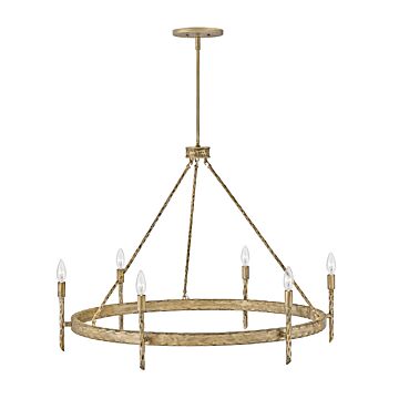 Hinkley Tress 6-Light Pendant In Champagne Gold