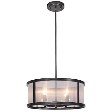 Danbury Four Light Pendant in Matte Black by Craftmade
