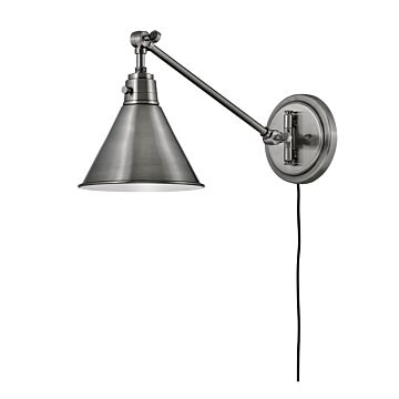 Hinkley Arti 1-Light Wall Sconce In Polished Antique Nickel