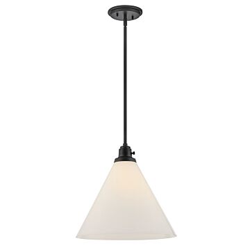 Arti 1-Light Medium Pendant in Black with Cased Opal glass
