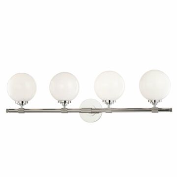 Bowery Four Light Bath Bracket in Polished Nickel by Hudson Valley