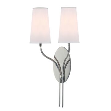 Rutland Two Light Wall Sconce in Polished Nickel by Hudson Valley