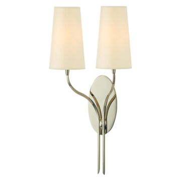 Rutland Two Light Wall Sconce in Polished Nickel by Hudson Valley