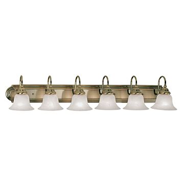Belmont 6-Light Bathroom Vanity Light in Antique Brass