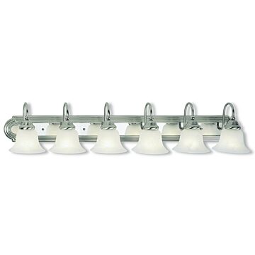 Belmont 6-Light Bathroom Vanity Light in Brushed Nickel & Polished Chrome