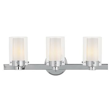 Manhattan 3-Light Bathroom Vanity Light in Polished Chrome