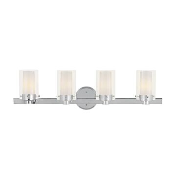 Manhattan 4-Light Bathroom Vanity Light in Polished Chrome