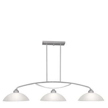 Somerset 3-Light Billiard with Island in Brushed Nickel