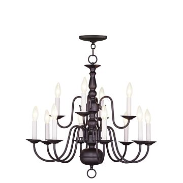 Williamsburgh 12-Light Chandelier in Bronze