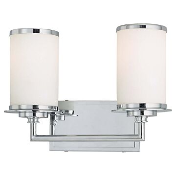 Minka Lavery Glass Note 2 Light 14 Inch Bathroom Vanity Light in Chrome