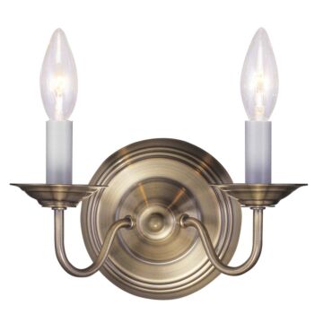 Williamsburgh 2-Light Wall Sconce in Antique Brass