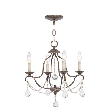Chesterfield 4-Light Mini Chandelier in Hand Applied Venetian Golden Bronze