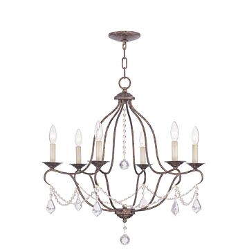 Chesterfield 6-Light Chandelier in Hand Applied Venetian Golden Bronze