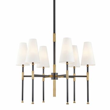 Bowery Six Light Chandelier in Aged Old Bronze by Hudson Valley